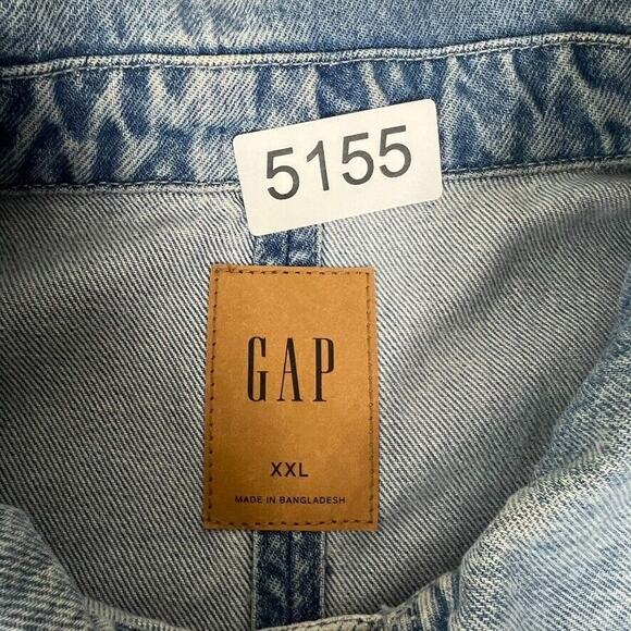 Gap Shirt Jacket Shacket Womens Plus XXL Blue Denim Lightweight Easy Utility - Picture 11 of 13